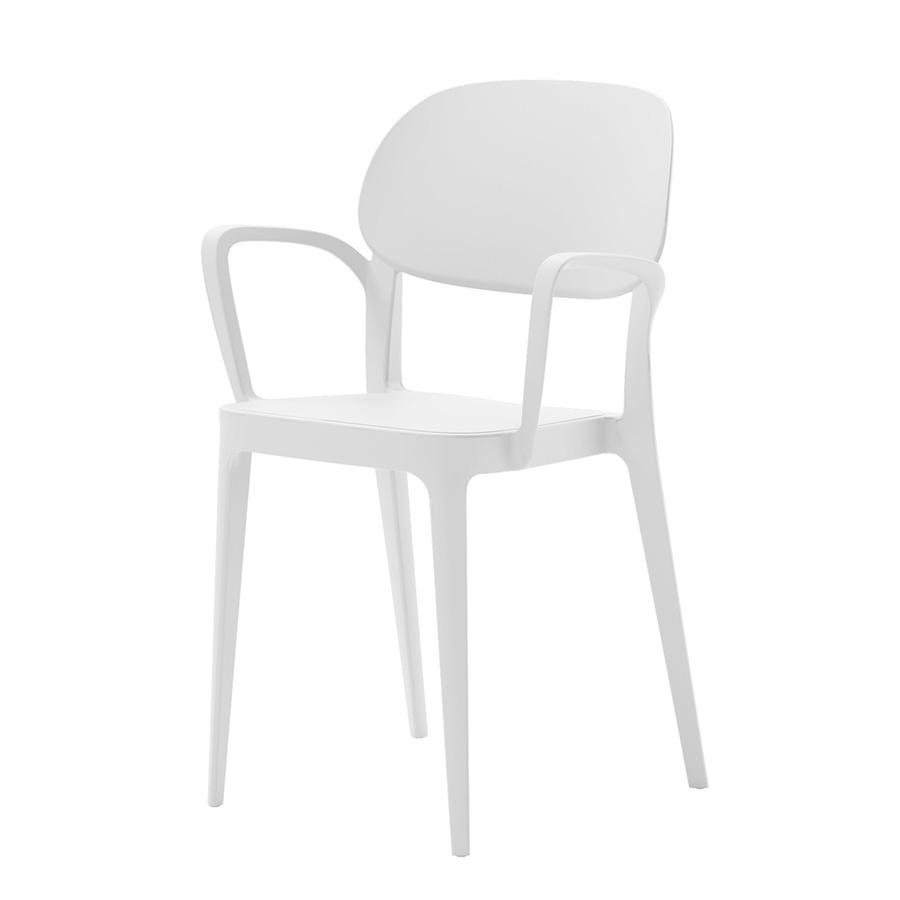ALMA DESIGN set de 4 chaises avec accoudoirs AMY (Blanc - Polypropylène)