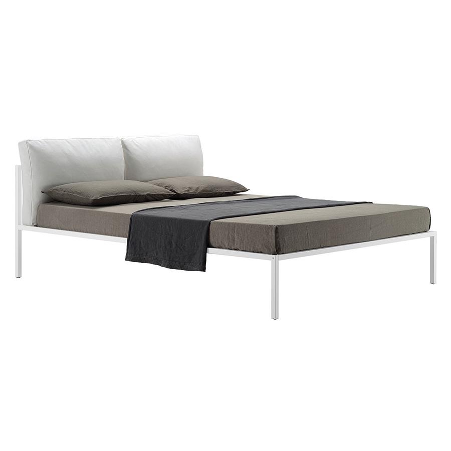 ZANOTTA lit deux personnes NYX 1707 pour matelas 180 x 200 cm (Structure blanche, tête de lit Cat.20