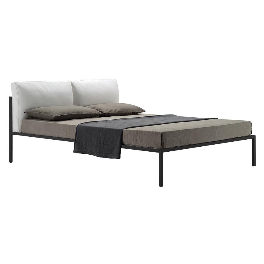 ZANOTTA lit deux personnes NYX 1707 pour matelas 180 x 200 cm (Structure noire, tête de lit Cat.20 -