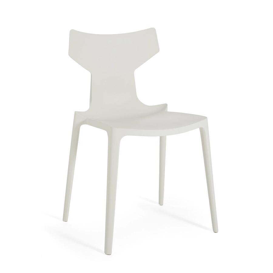 KARTELL set de 2 chaises RE-CHAIR (Blanc - Technopolymère thermoplastique recyclé avec charge minéra
