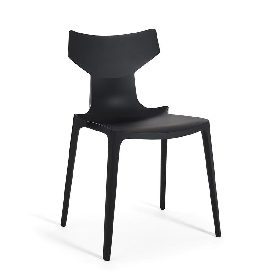 KARTELL set de 2 chaises RE-CHAIR (Noir - Technopolymère thermoplastique recyclé à partir de dosette