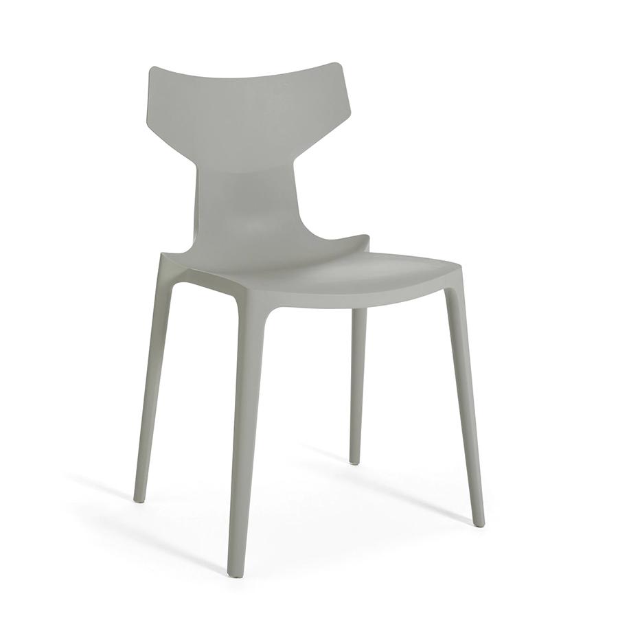 KARTELL set de 2 chaises RE-CHAIR (Gris - Technopolymère thermoplastique recyclé avec charge minéral