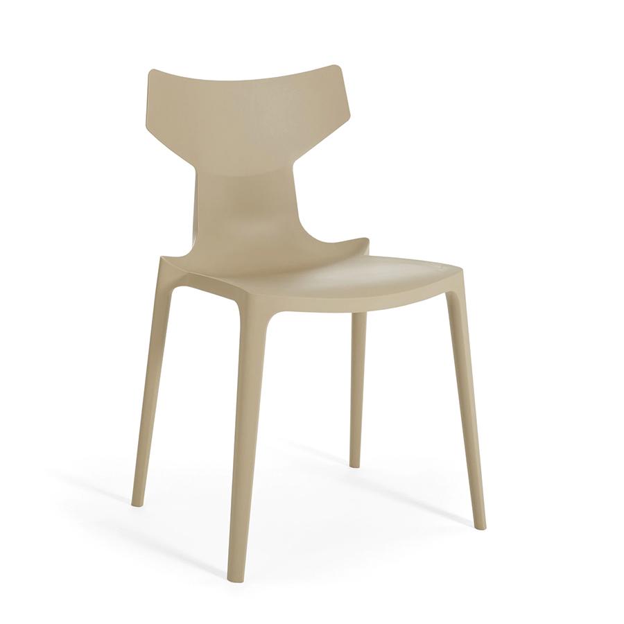 KARTELL set de 2 chaises RE-CHAIR (Gris tourterelle - Technopolymère thermoplastique recyclé avec ch