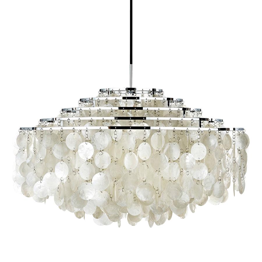 VERPAN lampe à suspension FUN 11DM (Structure chromée - Métal et perle mère)