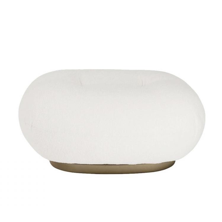 GUBI pouf ottoman PACHA (Cat. D Dedar Karakorum 001 - tissu et bois finition Pearl Gold)