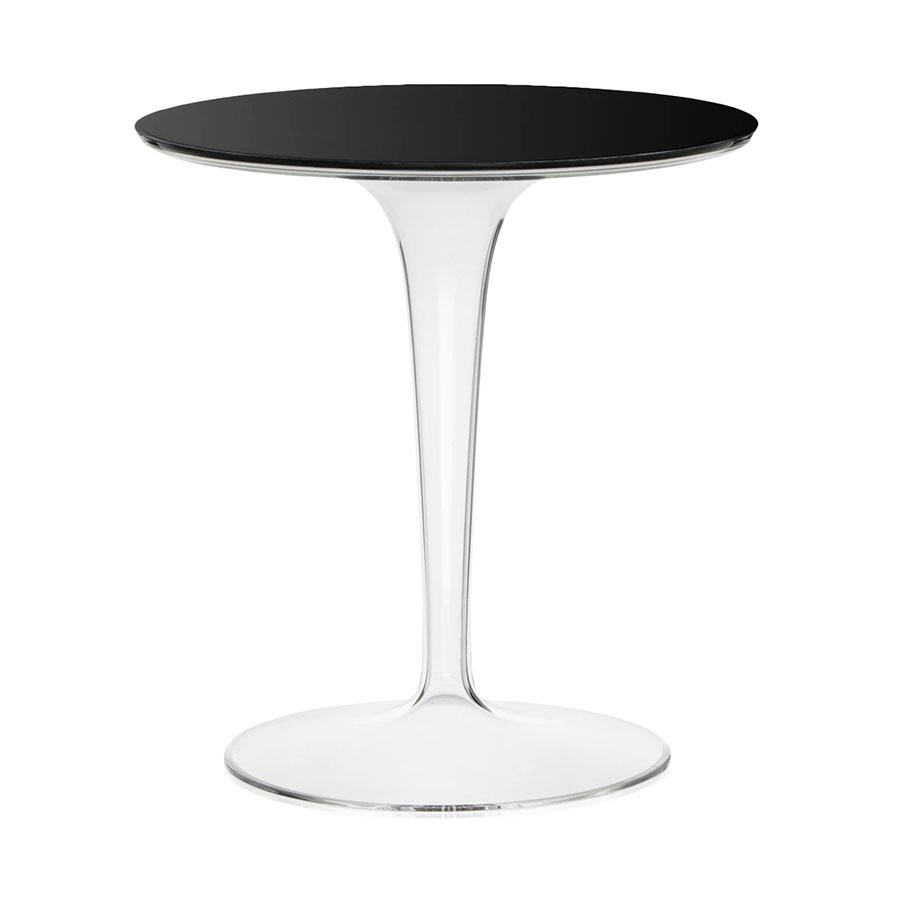 KARTELL table basse TIPTOP (Plateau noir, base transparente - Pleateau en verre, base en PMMA)