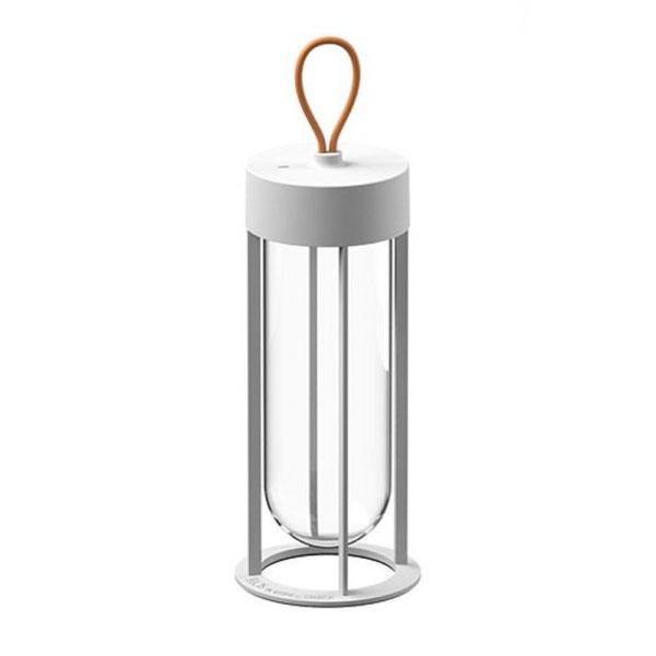 FLOS lampe de table IN VITRO UNPLUGGED (3000K, blanc - aluminium et verre)