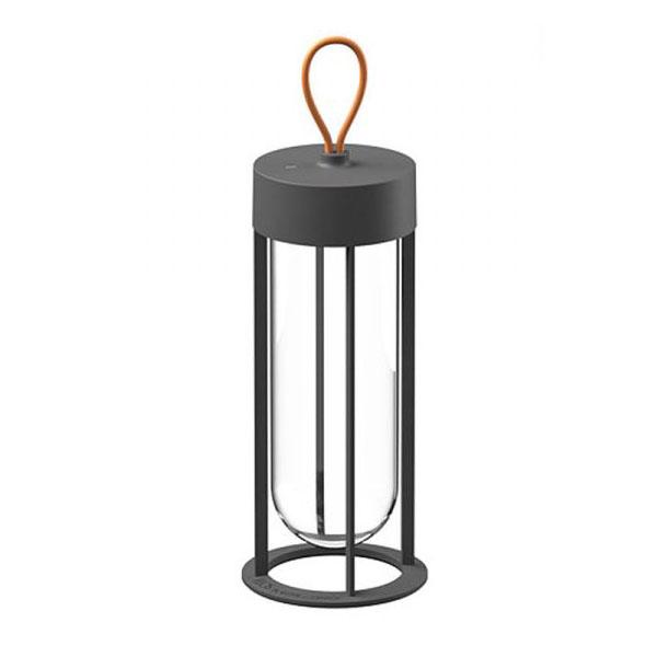 FLOS lampe de table IN VITRO UNPLUGGED (3000K, anthracite - aluminium et verre)