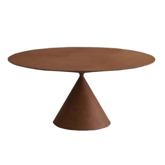 DESALTO table oval CLAY (110x160 cm / Béton rouge brique - Base en polyuréthane / Plateau MDF avec r