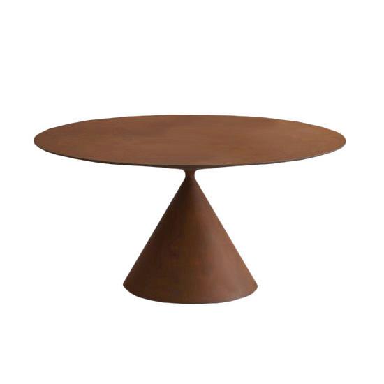 DESALTO table ronde CLAY (Ø 120 cm / Béton rouge brique - Base en polyuréthane / Plateau MDF avec re