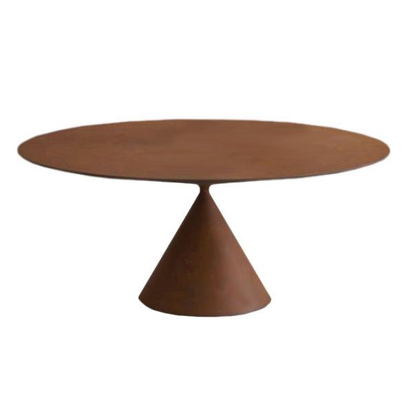 DESALTO table ronde CLAY (Ø 200 cm / Béton rouge brique - Base en polyuréthane / Plateau MDF avec re