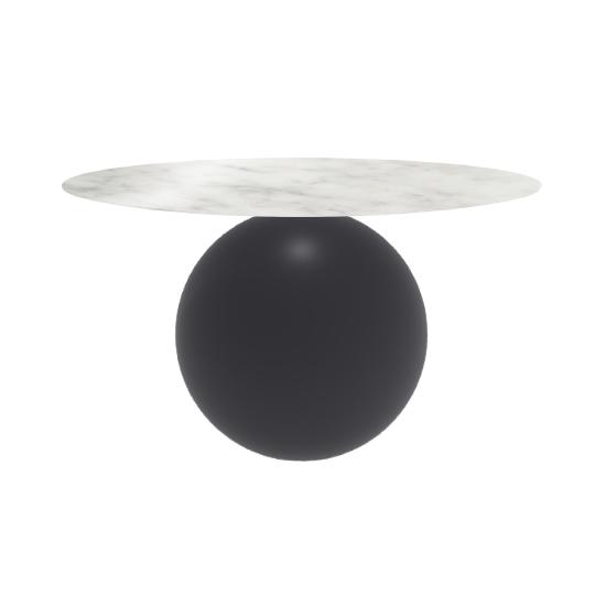 BONALDO table ronde CIRCUS Ø 140 cm base gris anthracite opaque (Top Carrara brillant - métal et mar