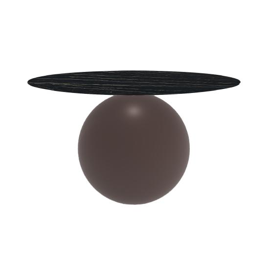 BONALDO table ronde CIRCUS Ø 140 cm base marron opaque (Top Laurent mat - métal et céramique)