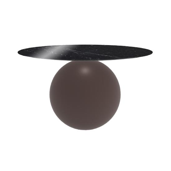 BONALDO table ronde CIRCUS Ø 140 cm base marron opaque (Piano Marquina lucido - métal et marbre)
