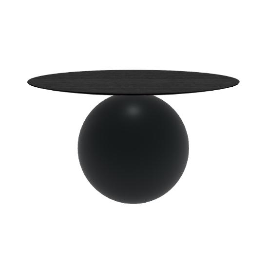 BONALDO table ronde CIRCUS Ø 140 cm base noir opaque (Plateau en chêne brossé anthracite - Métal et 