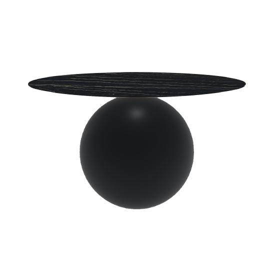BONALDO table ronde CIRCUS Ø 140 cm base noir opaque (Top Laurent mat - métal et céramique)