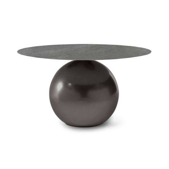 BONALDO table ronde CIRCUS Ø 140 cm base plomb (Top gris ardoise mat - Métal Plus et céramique)