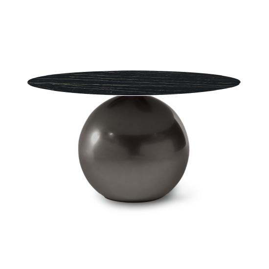 BONALDO table ronde CIRCUS Ø 140 cm base plomb (Top Laurent mat - Métal Plus et céramique)