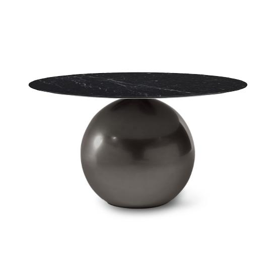 BONALDO table ronde CIRCUS Ø 140 cm base plomb (Top Marquina mat - Métal Plus et marbre)
