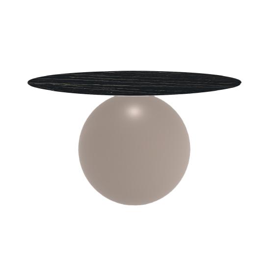 BONALDO table ronde CIRCUS Ø 140 cm base tourterelle opaque (Top Laurent mat - métal et céramique)