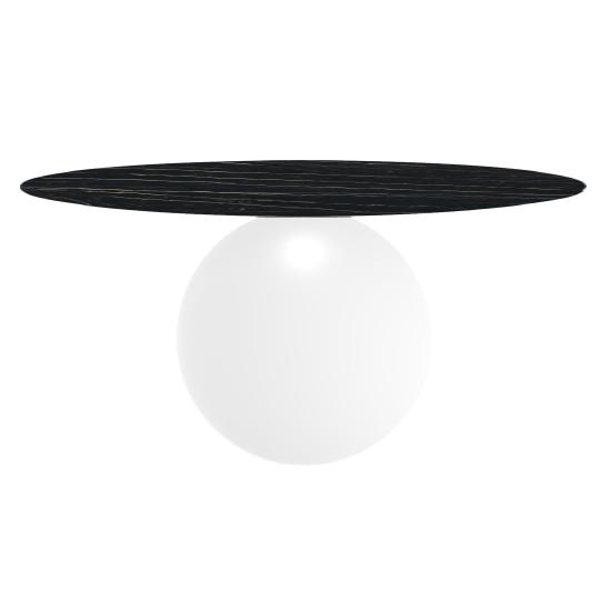 BONALDO table ronde CIRCUS Ø 160 cm base blanc opaque (Top Laurent mat - métal et céramique)