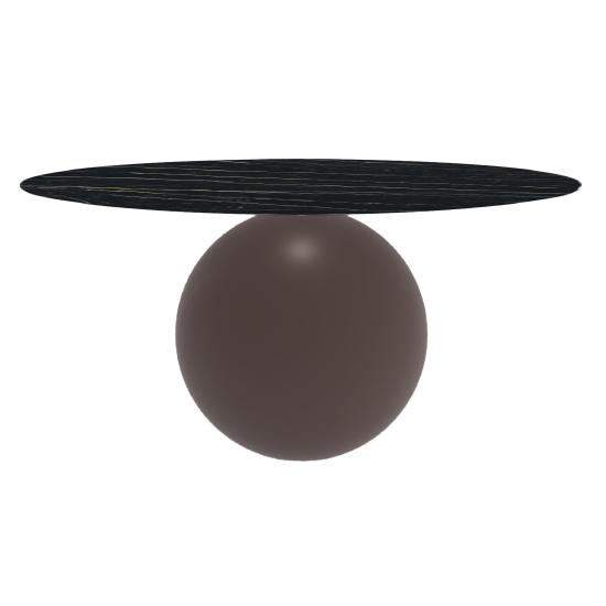 BONALDO table ronde CIRCUS Ø 160 cm base marron opaque (Top Laurent mat - métal et céramique)