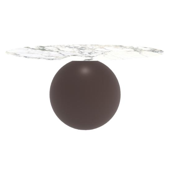 BONALDO table ronde CIRCUS Ø 160 cm base marron opaque (Top Calacatta brillant - métal et céramique)