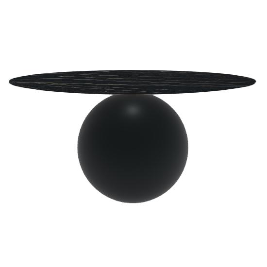 BONALDO table ronde CIRCUS Ø 160 cm base noir opaque (Top Laurent mat - métal et céramique)
