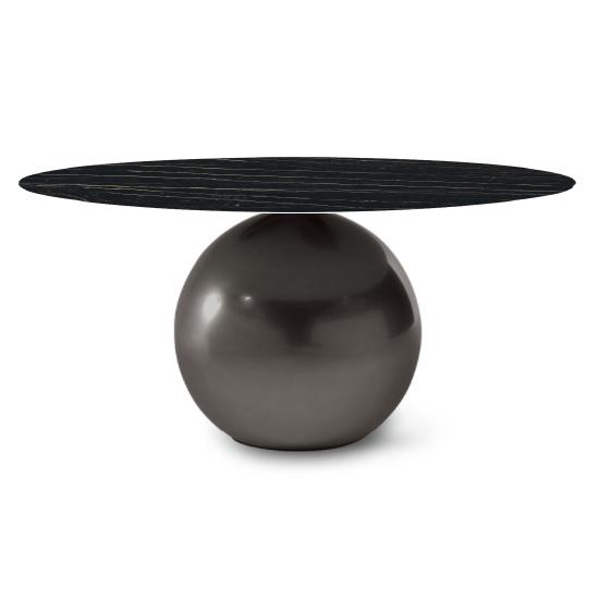 BONALDO table ronde CIRCUS Ø 160 cm base plomb (Top Laurent mat - Métal Plus et céramique)