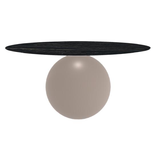 BONALDO table ronde CIRCUS Ø 160 cm base tourterelle opaque (Top Laurent mat - métal et céramique)