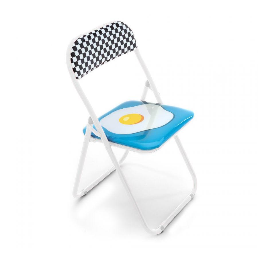 SELETTI chaise pliable FOLDING CHAIR STUDIO JOB-BLOW NEW (Egg - Metal et PVC)
