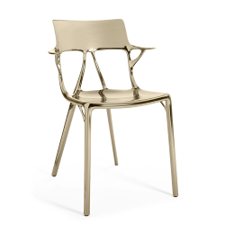 KARTELL set of 2 chairs with arms AI METAL - THE FIRST CHAIR CREATED BY A.I.