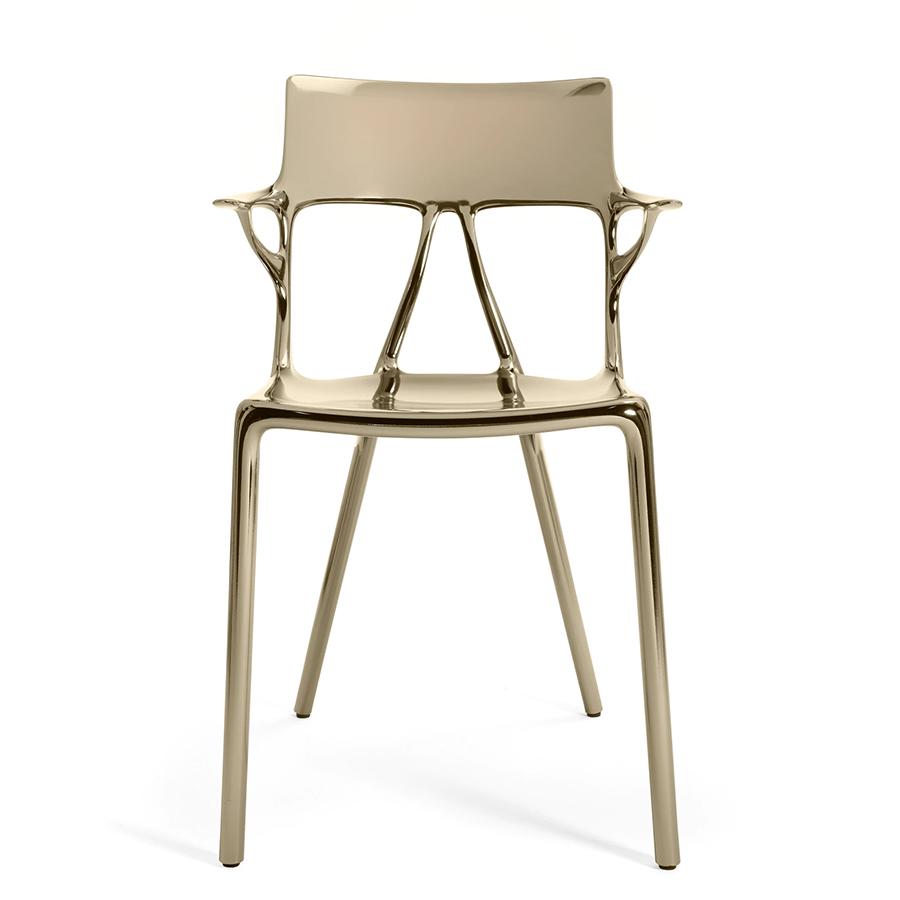 KARTELL set of 2 chairs with arms AI METAL - THE FIRST CHAIR CREATED BY A.I.