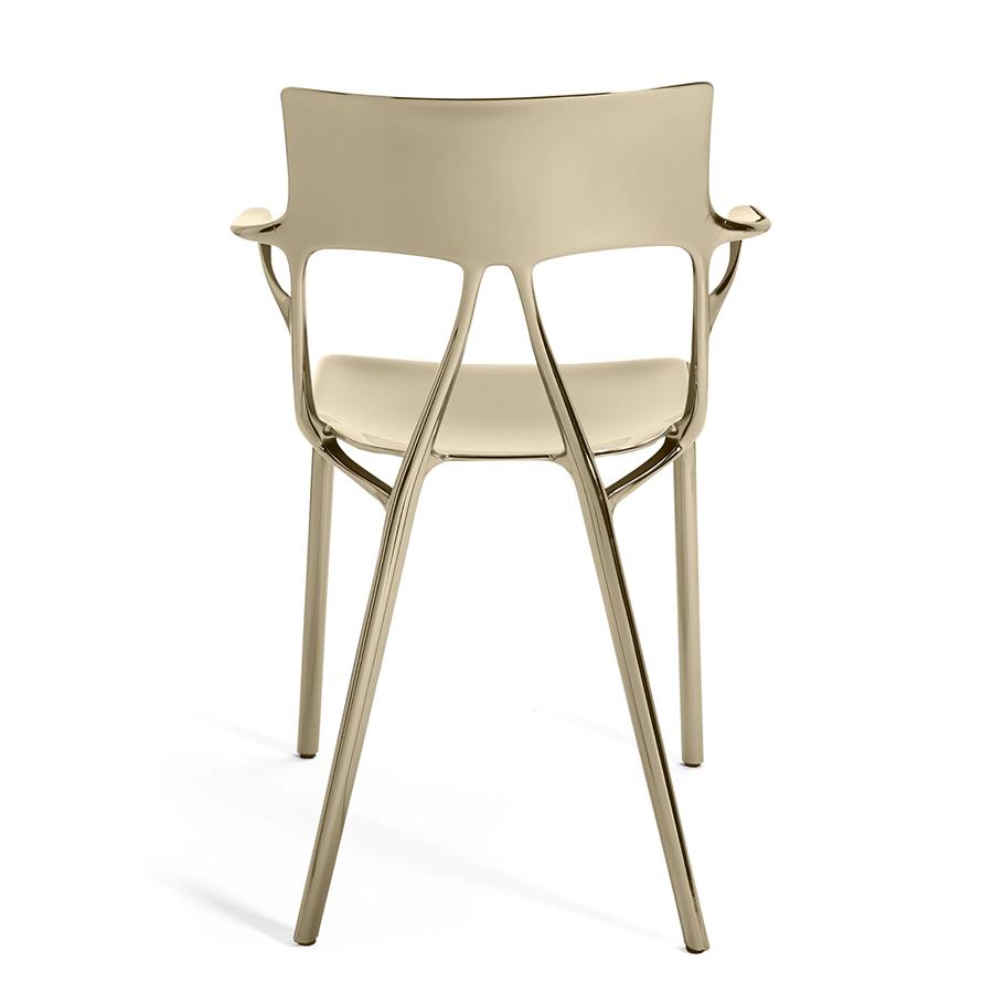 KARTELL set of 2 chairs with arms AI METAL - THE FIRST CHAIR CREATED BY A.I.