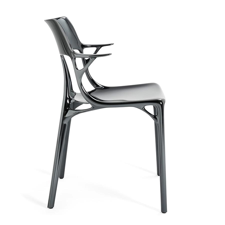 KARTELL set of 2 chairs with arms AI METAL - THE FIRST CHAIR CREATED BY A.I.
