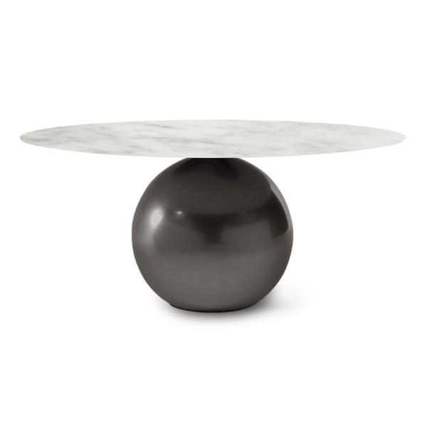 BONALDO table ronde CIRCUS Ø 180 cm base plomb (Top mat Carrara - Métal Plus et marbre)