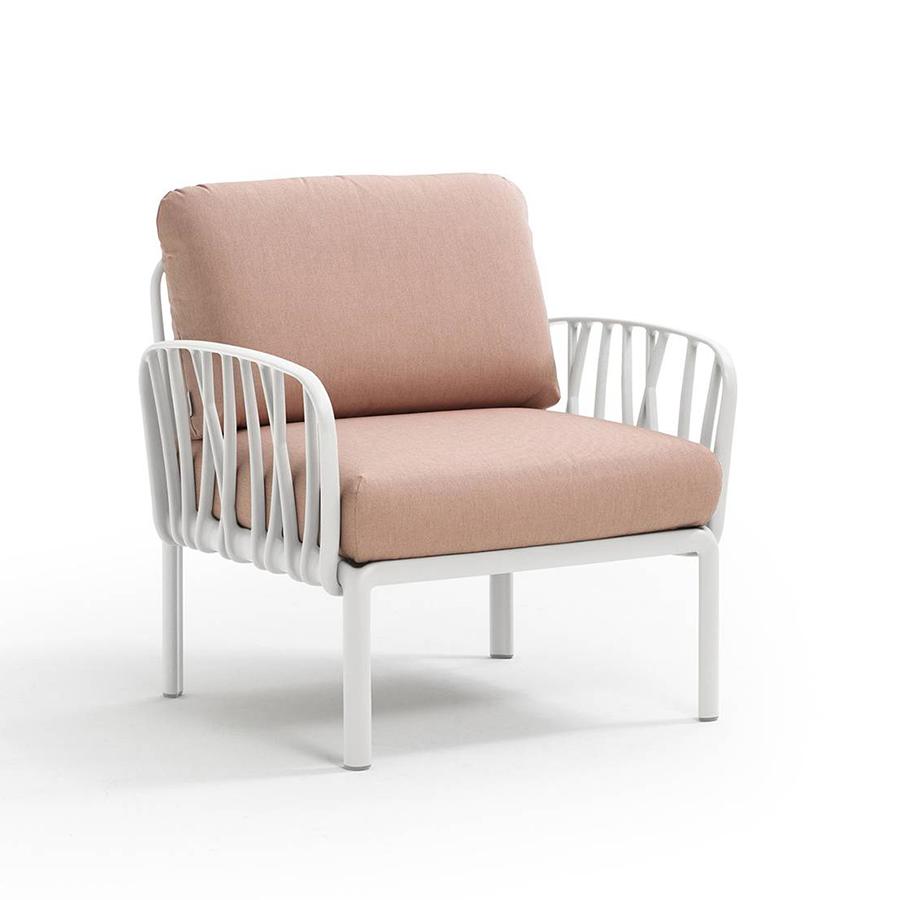 NARDI fauteuil pour l'extérieur KOMODO (Blanc / Rose quartz - Polypropylène fibre de verre et tissu 