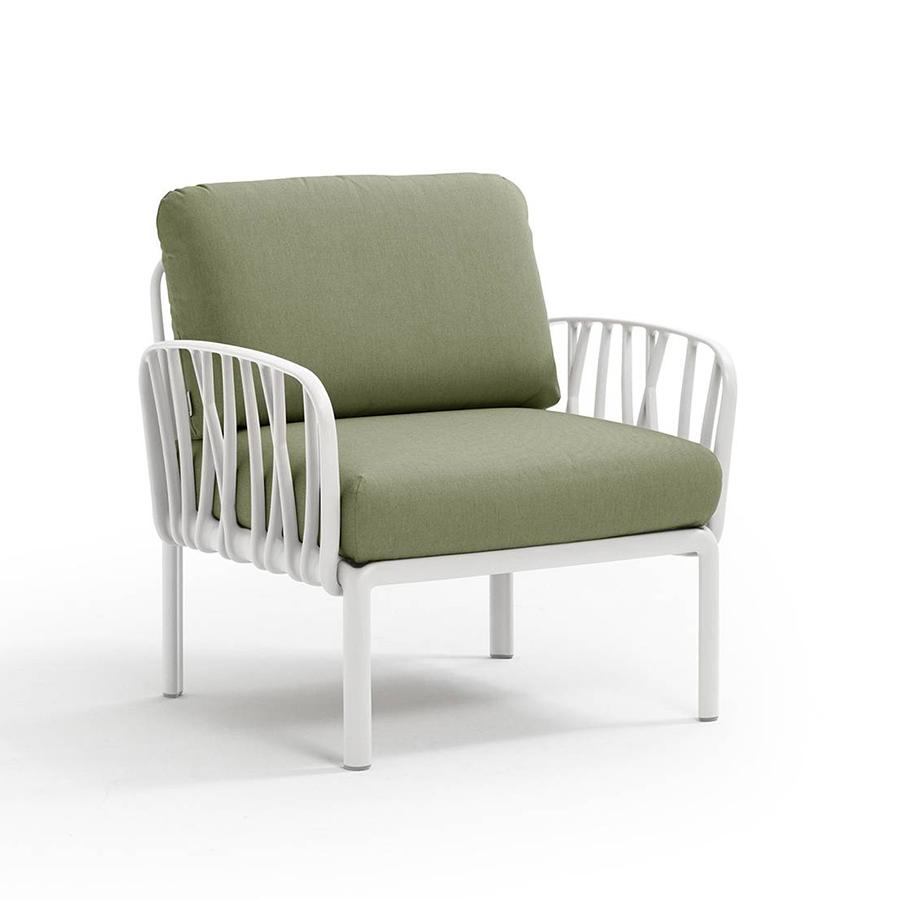 NARDI fauteuil pour l'extérieur KOMODO (Blanc / Jungle - Polypropylène fibre de verre et tissu Sunbr