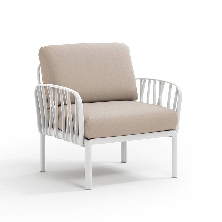 NARDI fauteuil pour l'extérieur KOMODO (Blanc / Canvas - Polypropylène fibre de verre et tissu Sunbr