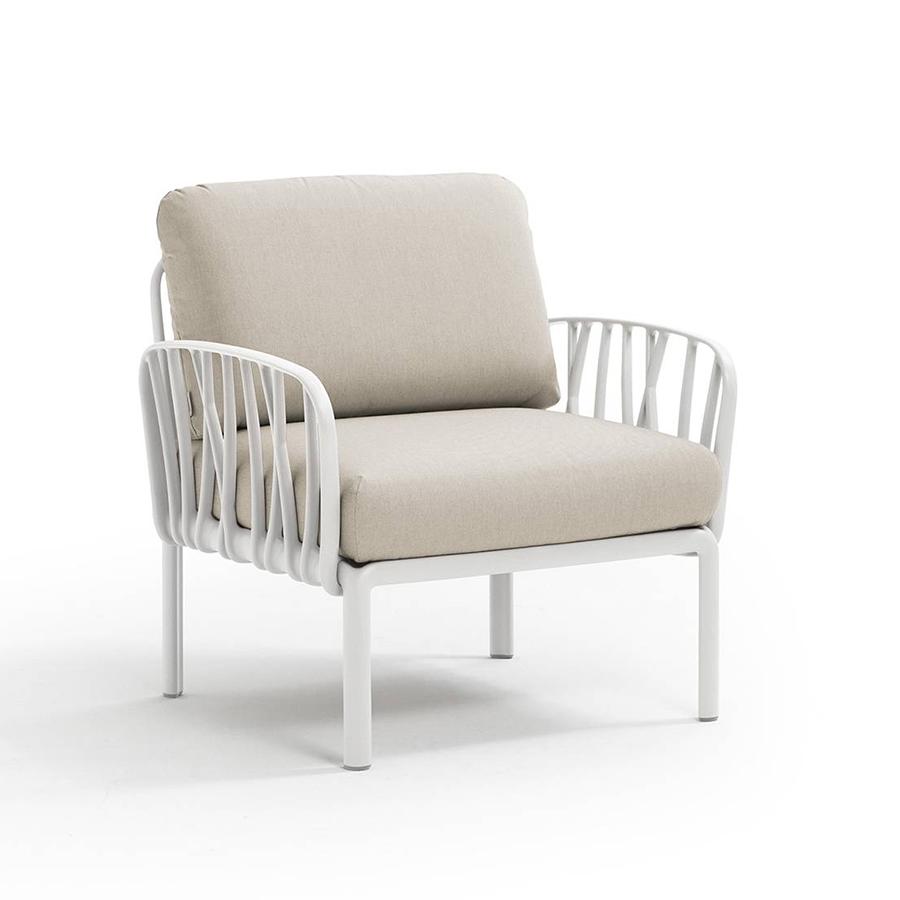 NARDI fauteuil pour l'extérieur KOMODO (Blanc / Panama - Polypropylène fibre de verre et tissu Tech)