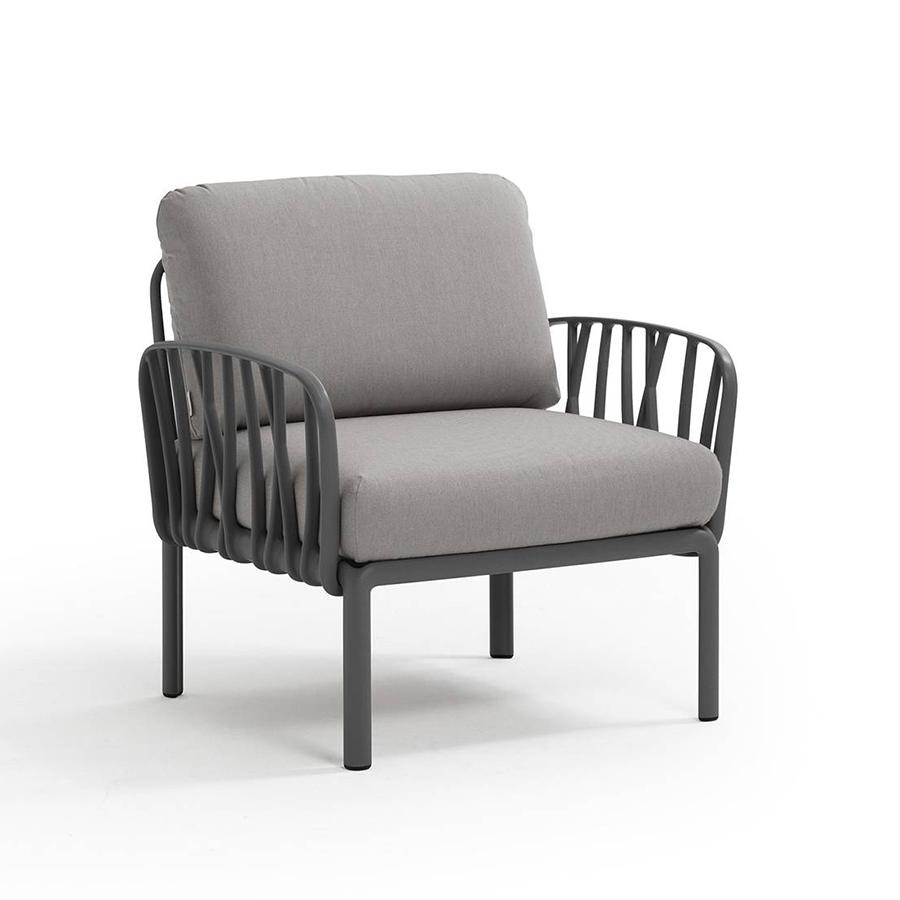 NARDI fauteuil pour l'extérieur KOMODO (Anthracite / Gris - Polypropylène fibre de verre et tissu ac