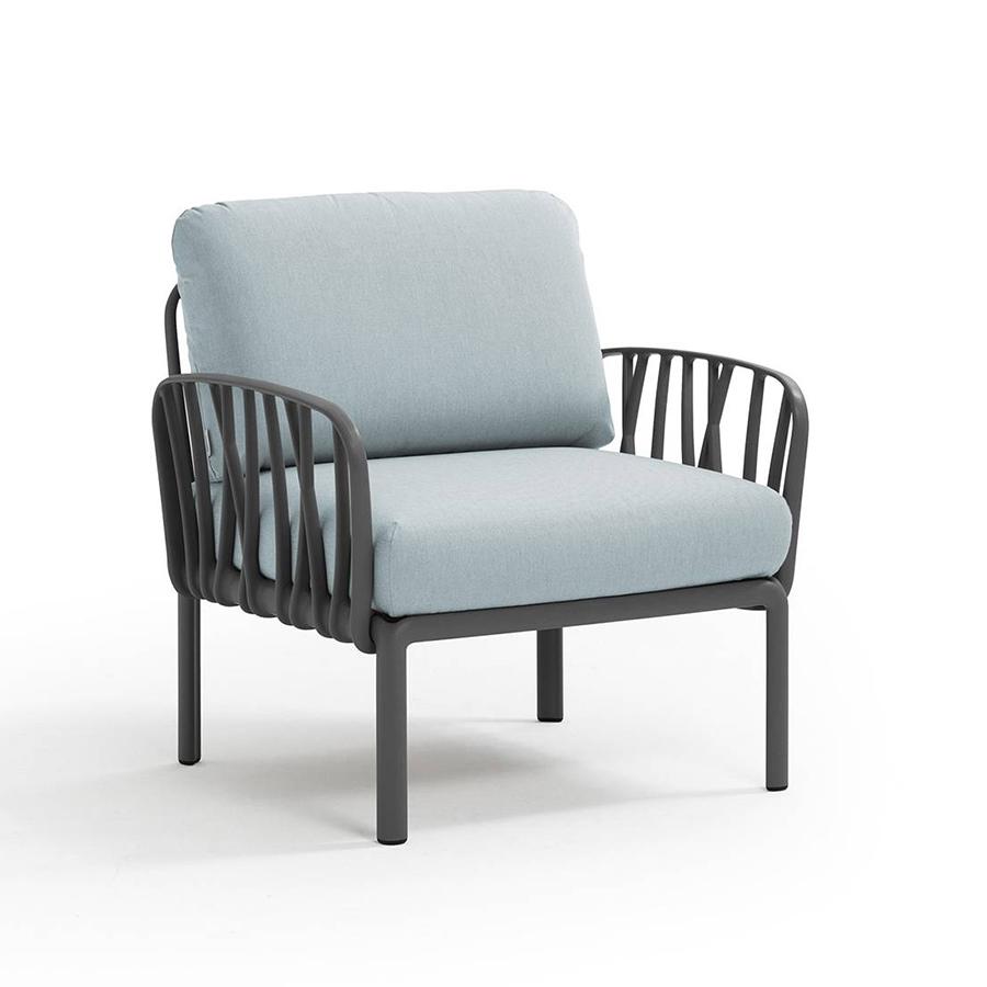 NARDI fauteuil pour l'extérieur KOMODO (Anthracite / Glace - Polypropylène fibre de verre et tissu S