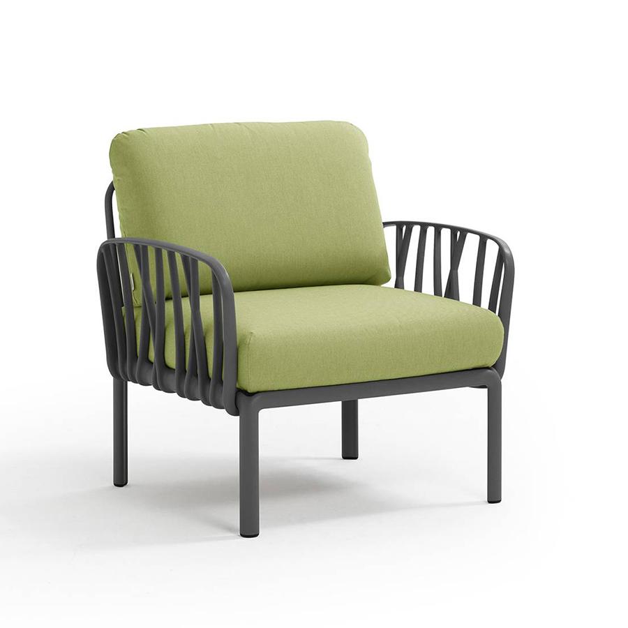 NARDI fauteuil pour l'extérieur KOMODO (Anthracite / Avocat - Polypropylène fibre de verre et tissu 