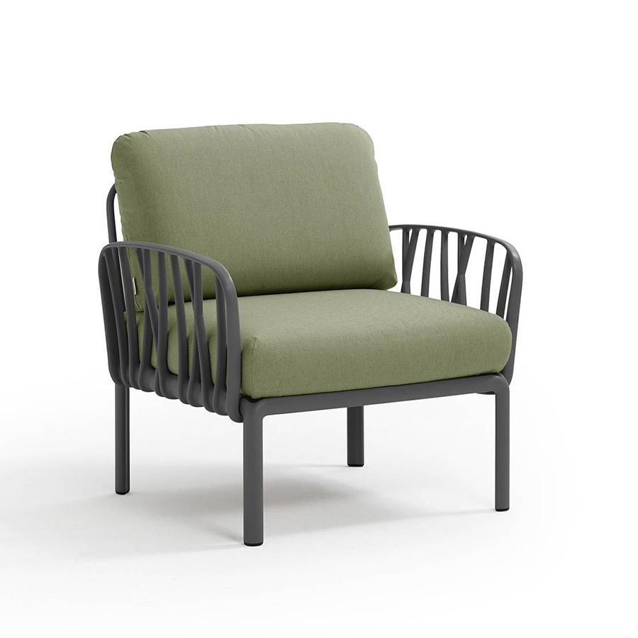 NARDI fauteuil pour l'extérieur KOMODO (Anthracite / Jungle - Polypropylène fibre de verre et tissu 