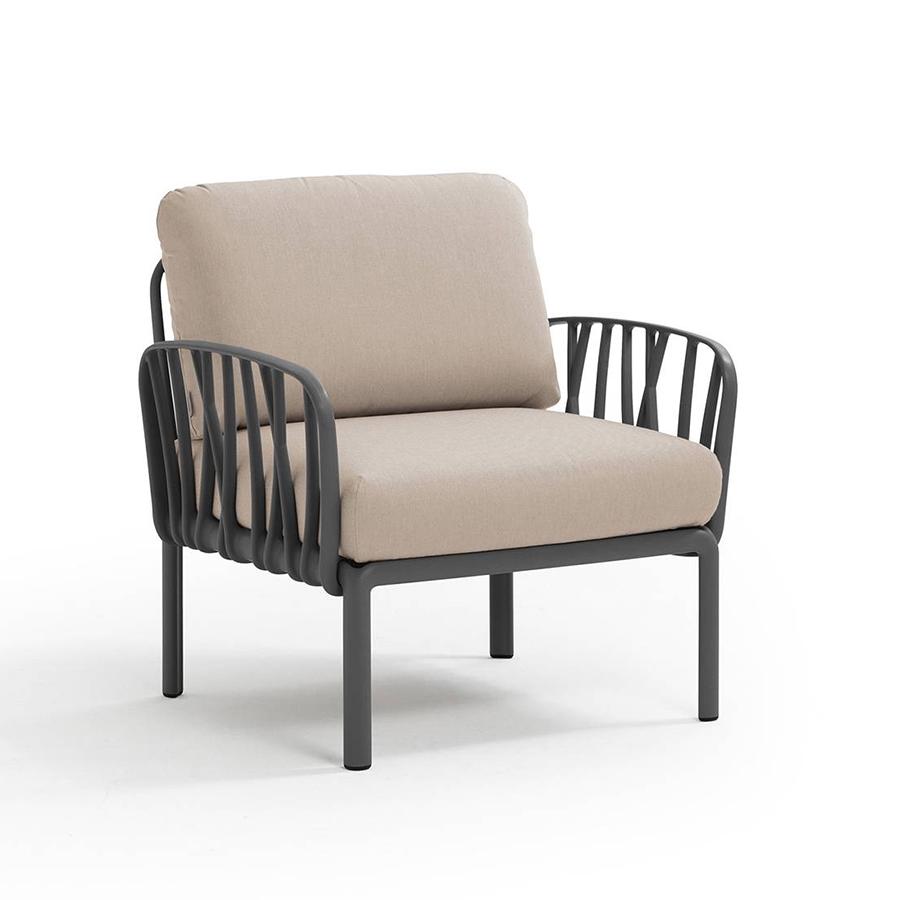 NARDI fauteuil pour l'extérieur KOMODO (Anthracite / Canvas - Polypropylène fibre de verre et tissu 