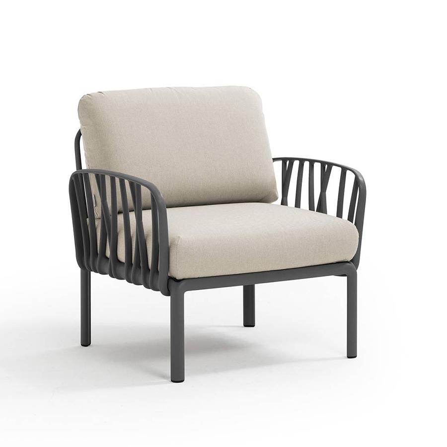 NARDI fauteuil pour l'extérieur KOMODO (Anthracite / Panama - Polypropylène fibre de verre et tissu 