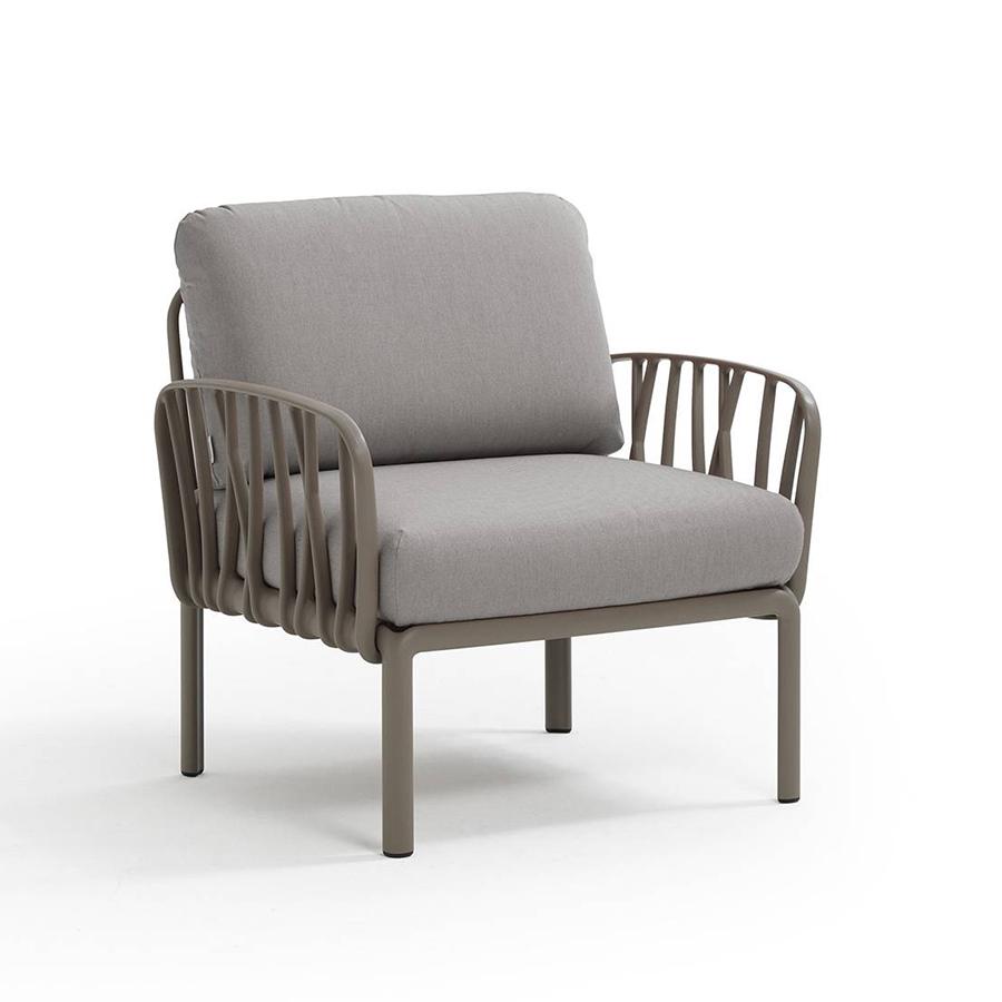 NARDI fauteuil pour l'extérieur KOMODO (Tourterelle /Gris - Polypropylène fibre de verre et tissu ac