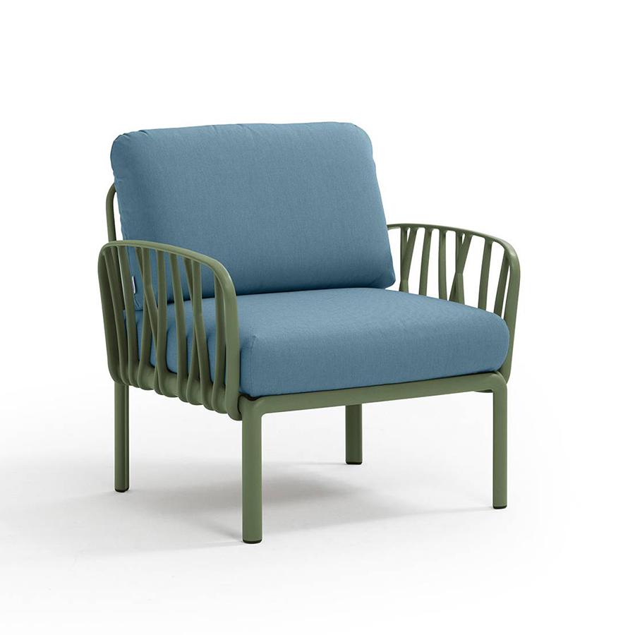 NARDI fauteuil pour l'extérieur KOMODO (Agave / Adriatic - Polypropylène fibre de verre et tissu Sun