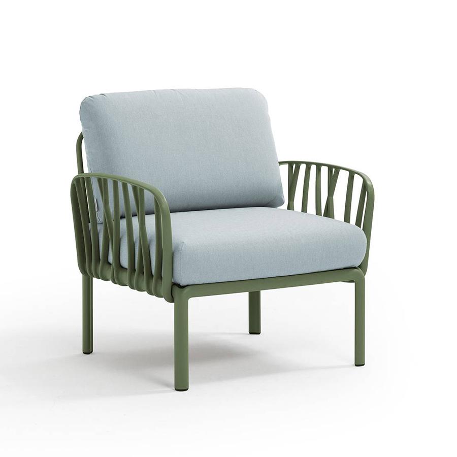 NARDI fauteuil pour l'extérieur KOMODO (Agave / Glace - Polypropylène fibre de verre et tissu Sunbre