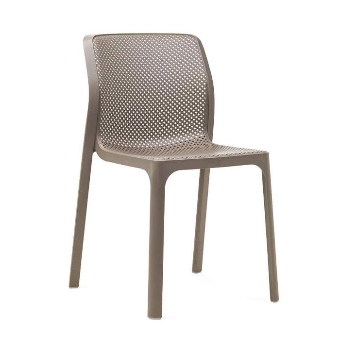NARDI set de 4 chaises pour l'extérieur BIT (Gris tourterelle - Polypropylène PRV)